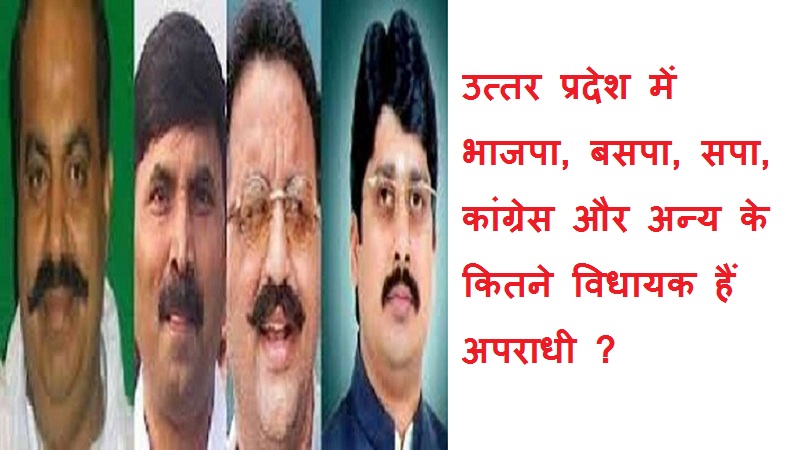 #upmerajnitikapradhi उ. प्र. में भाजपा, सपा, बसपा, कांग्रेस और अन्य के कितने विधायक हैं अपराधी?