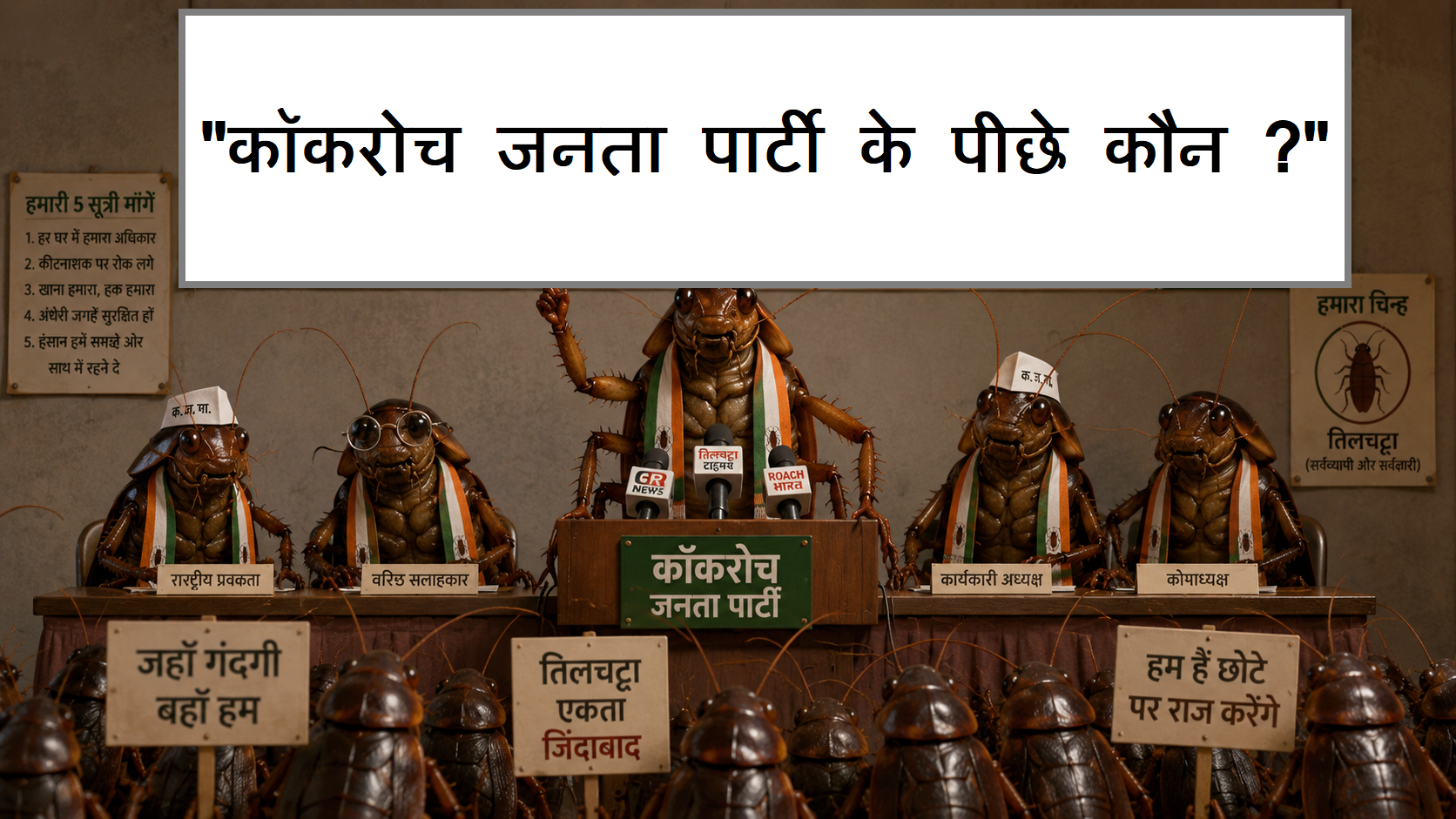 कॉकरोच जनता पार्टी के पीछे कौन ? Who is behind the Cockroach Janata Party?