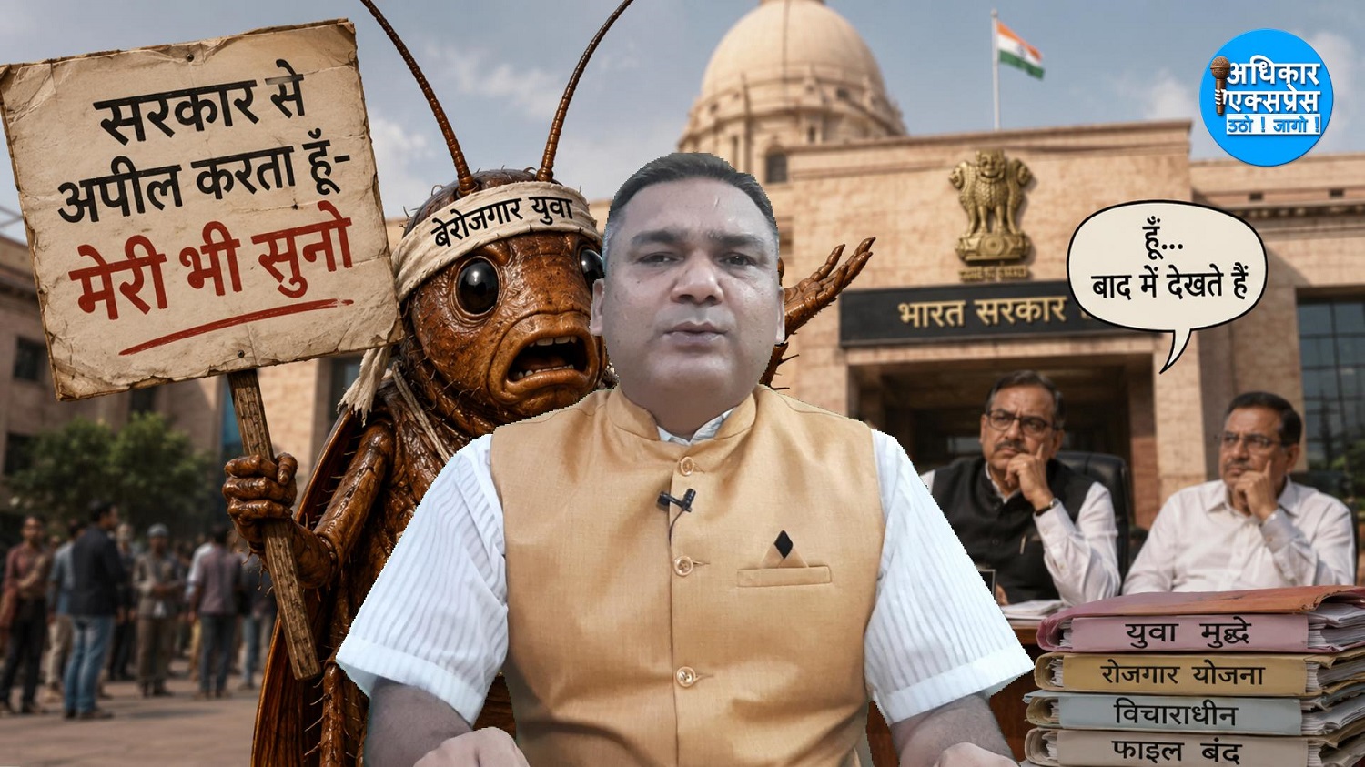 बेरोजगार कॉकरोच युवा की पुकार- हमारी भी सुनो सरकार !